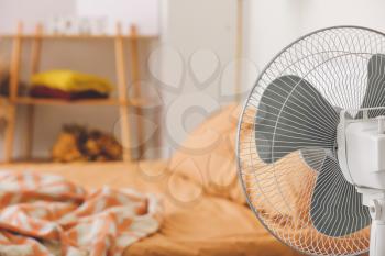 Modern electric fan in bedroom�