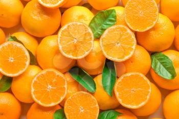 Ripe tasty tangerines as background�