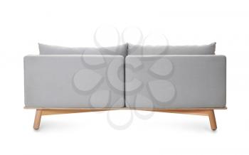 Comfortable sofa on white background�