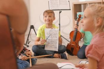 Cute little children at music school�