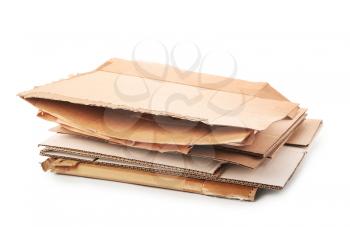 Cardboard sheets on white background. Recycling concept�