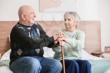 Elderly people suffering from mental disability at home�