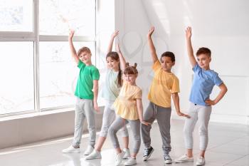 Cute little children in dance studio 