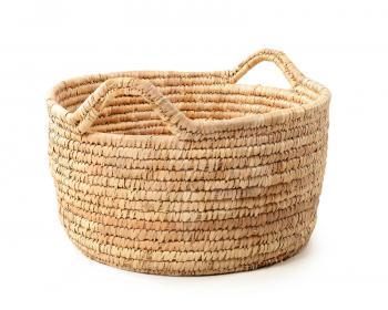 Wicker basket on white background�