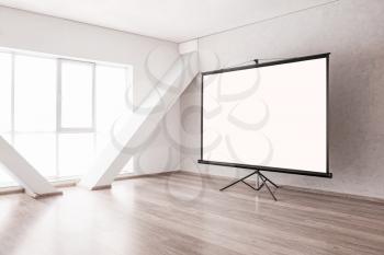 Video projector screen in conference hall�