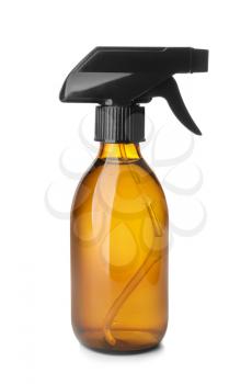 Cosmetic spray bottle on white background�