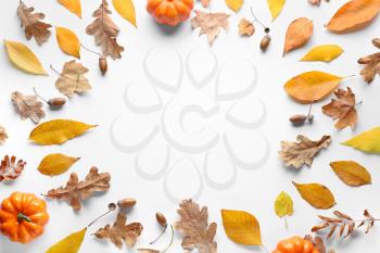 Beautiful autumn composition on white background�