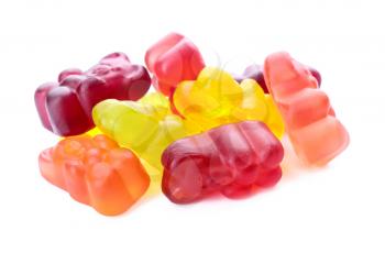 Sweet jelly bears on white background�