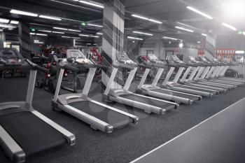 Modern equipment in new gym �