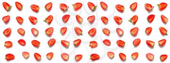 Many sweet ripe strawberry on white background�