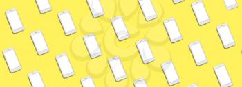 Many mobile phones on color background�