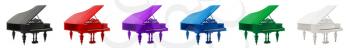 Different grand pianos on white background�