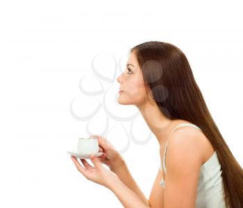Royalty Free Photo of a Young Woman With Coffee