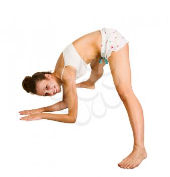 Royalty Free Photo of a Young Woman Stretching