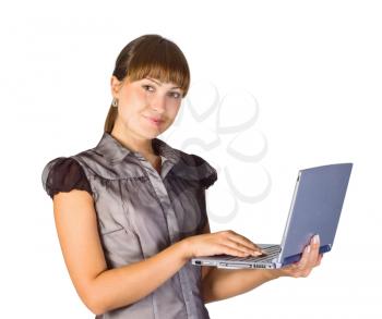 Royalty Free Photo of a Young Woman With a Laptop
