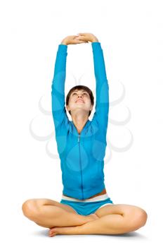 Royalty Free Photo of a Young Woman Stretching