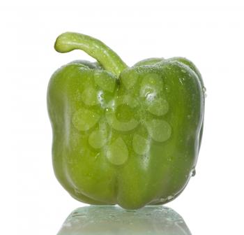 Green bell pepper isolated on white Background 