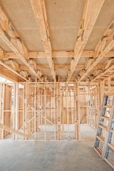 New residential construction home Wooden framing