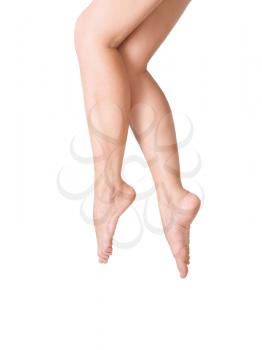 
image of smooth,sexy and beautiful female legs isolated on white