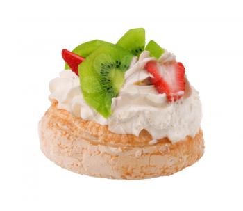 famous Australian Pavlova dessert  with strawberries and kiwi