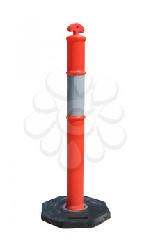 Isolated image of T Top Temporary Bollard  with reflect collar
