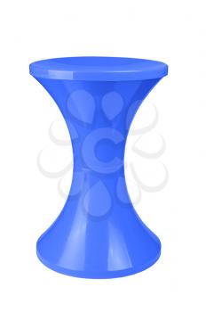 Blue  plastic stool isolated on white background 