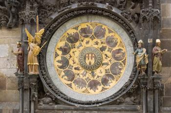 The present-day calendar below the Prague Astronomical Clock,19th century 