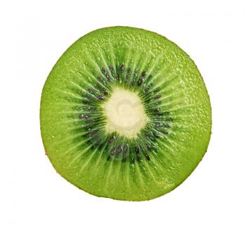 slice of fresh kiwi fruit isolated on white background