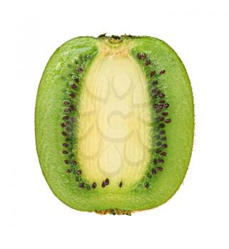 slice of fresh kiwi fruit isolated on white background