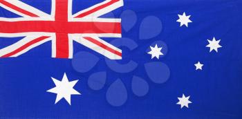 fabric textured  Australian flag with seams and  folds