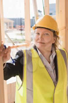 civil female engineer at the construction site