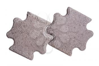 Two paving stones isolated on a white background