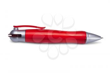 red ballpoint pen isolated on a  white background 