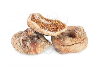 Dried pitted figs isolated on a white background 