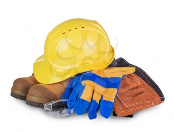 Safety industrial and construction equipment  isolated on white background