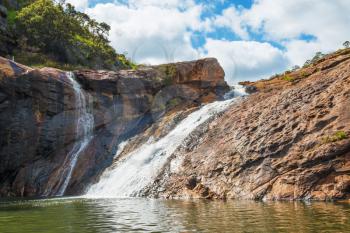 Serpentine Falls with granite rocks and rocks pool in Serpentine National Park near Perth,Western Australia