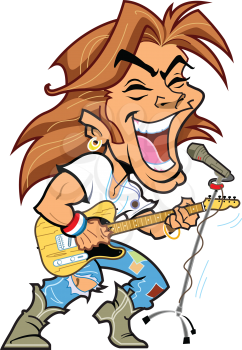 Royalty Free Clipart Image of a Rock Guitarist