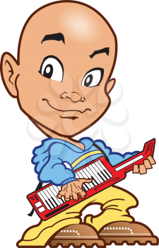 Royalty Free Clipart Image of a Keyboard Player