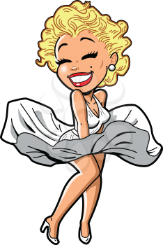 Royalty Free Clipart Image of a Vintage Blonde Bombshell