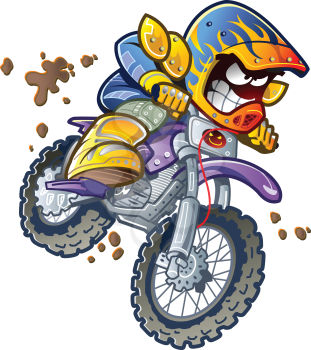 Royalty Free Clipart Image of a Dirt Bike Rider