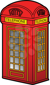Royalty Free Clipart Image of a British Phone Booth