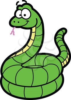 Royalty Free Clipart Image of a Smiling Snake