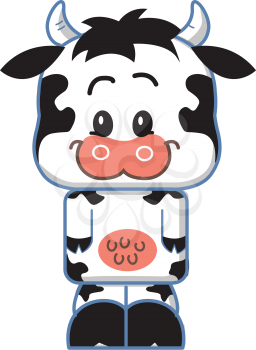 Royalty Free Clipart Image of a Cute Cow