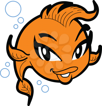 Royalty Free Clipart Image of a Lady Fish