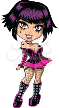 Royalty Free Clipart Image of a Punk Girl