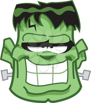 Royalty Free Clipart Image of Frankenstein's Head