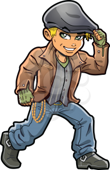 Royalty Free Clipart Image of a Blonde Hooligan