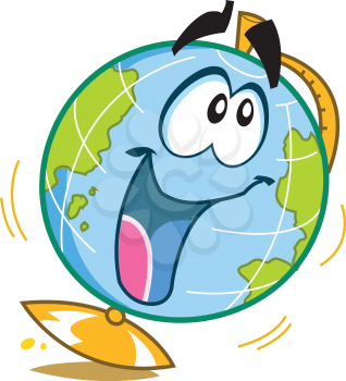 Royalty Free Clipart Image of a Happy Globe