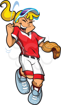 Royalty Free Clipart Image of a Happy Baseball Player