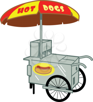 Royalty Free Clipart Image of a Hotdog Stand